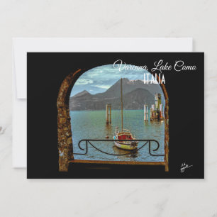 Beautiful Varenna Italy Boat Photo Postcard