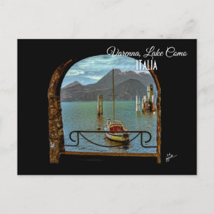 Beautiful Varenna Italy Boat Photography Postcard