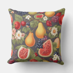 Beautiful Various Fruits, Lush Leaves and Wonderfu Cushion