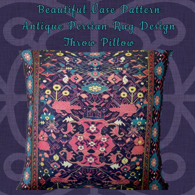 Beautiful Vase Pattern Antique Persian Oriental Cushion (Creator Uploaded)