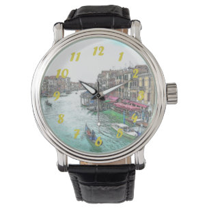 Beautiful Venice Italy with Yellow Numerals Watch