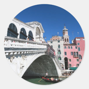 Beautiful Venice, Rialto Bridge Classic Round Sticker