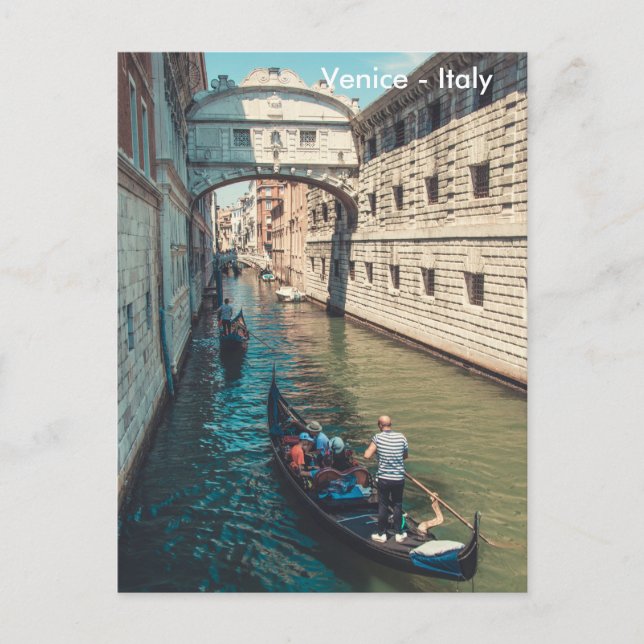 Beautiful Venice with Gondola Scene Postcard (Front)