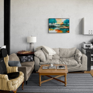 Beautiful Vibrant Colours Landscape Artwork Ceramic Tile