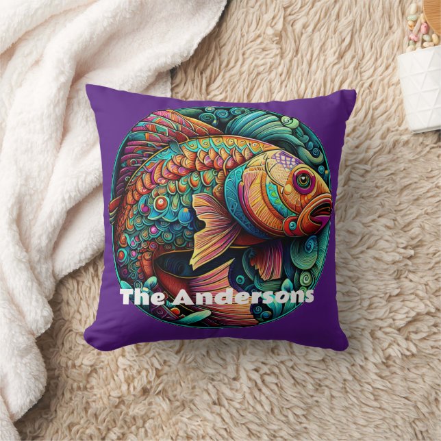 Beautiful Vibrant Fish Cushion (Blanket)