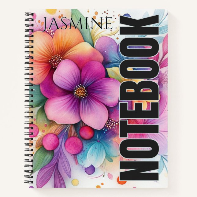 Beautiful Vibrant Floral Explosion Notebook (Front)