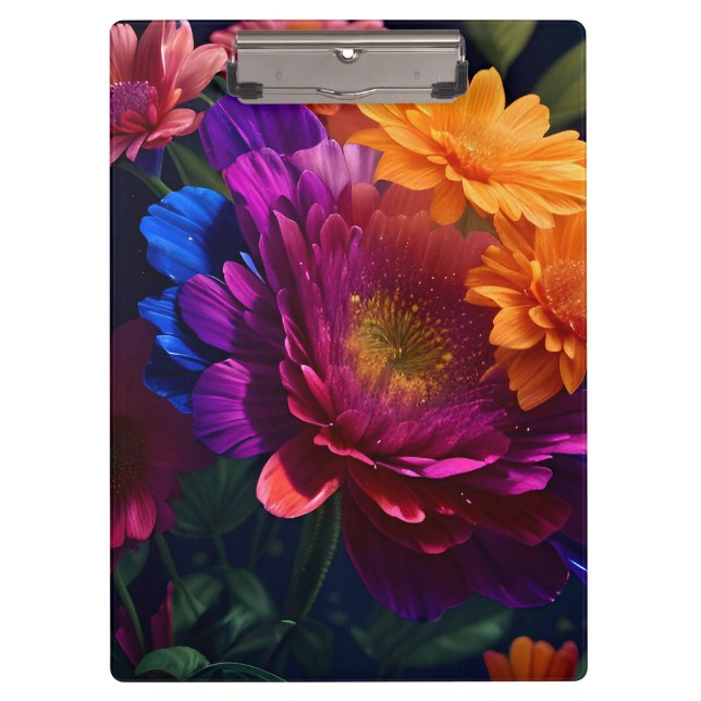 Beautiful Vibrant Flower Mix 2 Clipboard (Front)