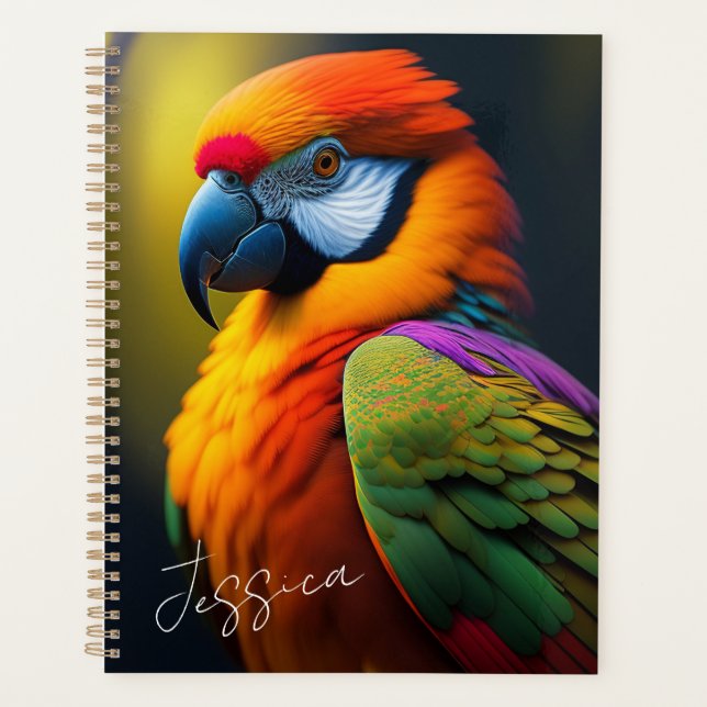 Beautiful Vibrant Parrot  Planner (Front)