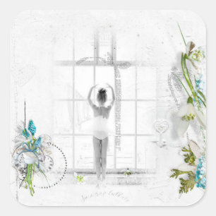 Beautiful Victorian Ballerina Child Stickers