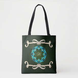 Beautiful Victorian Bow Tie with Monogram Tote Bag