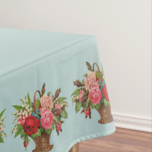 beautiful Victorian flower basket print Tablecloth