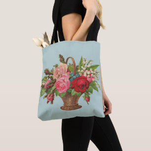 beautiful Victorian flower basket Tote Bag