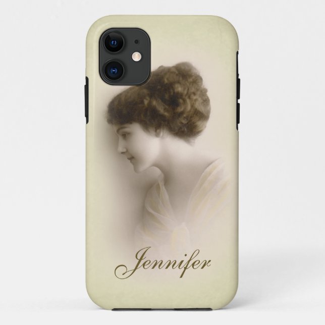 Beautiful Victorian Lady Portrait with Name Case-Mate iPhone Case (Back)