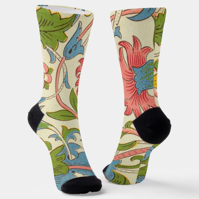 Beautiful Victorian pattern modern retro rustic Socks (Angled)
