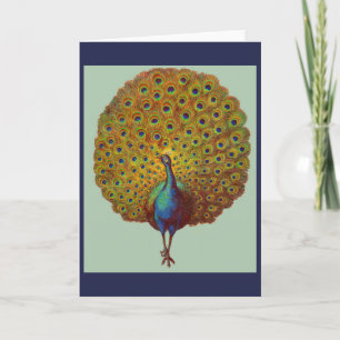 beautiful Victorian peacock print Card