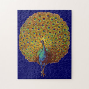 beautiful Victorian peacock print Jigsaw Puzzle