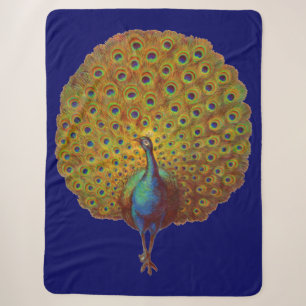 beautiful Victorian peacock print Sherpa Blanket