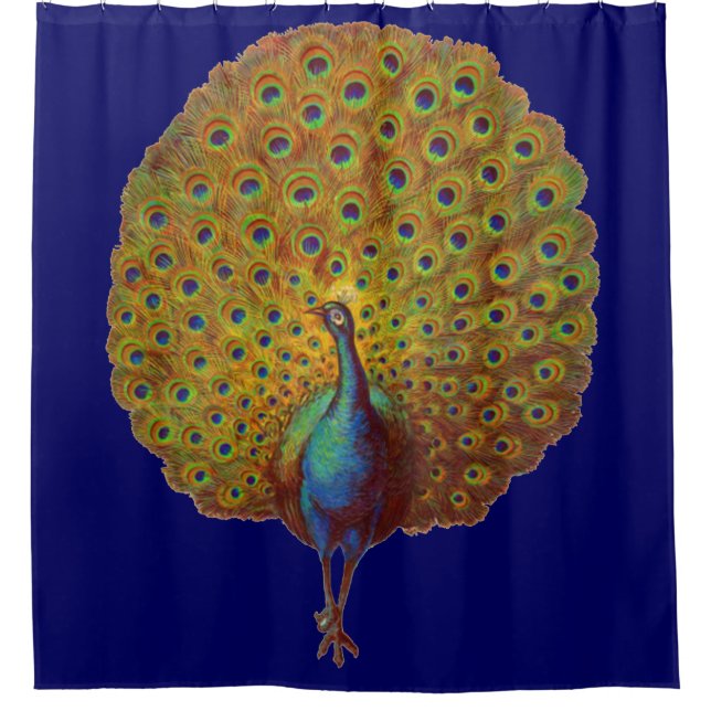 beautiful Victorian peacock print Shower Curtain (Front)