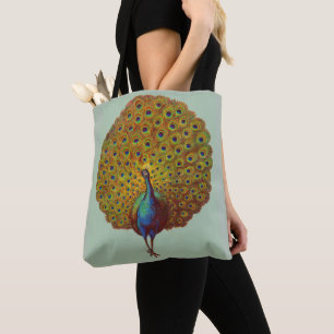 beautiful Victorian peacock print Tote Bag