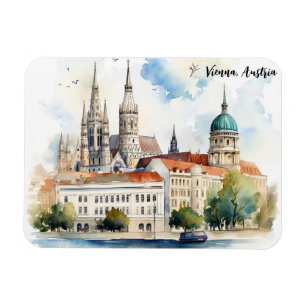 Beautiful Vienna Austria City View Painting Magnet