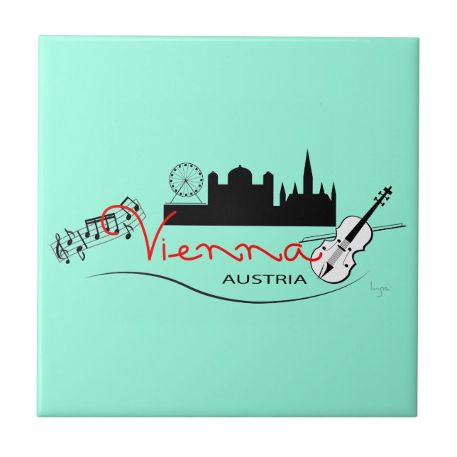 Beautiful Vienna, Austria Tile (Front)