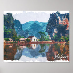 Beautiful Vietnam Asia Scenery Travel  Poster