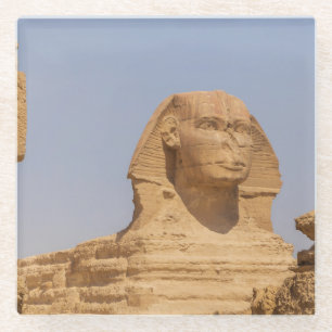 Beautiful View of Ancient Great Sphinx in Egypt Glass Coaster