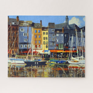 Beautiful View of Sailboats in Honfluere Harbour Jigsaw Puzzle