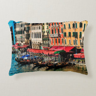 Beautiful view of water street and old buildings i decorative cushion