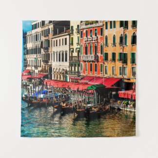 Beautiful view of water street and old buildings i tapestry