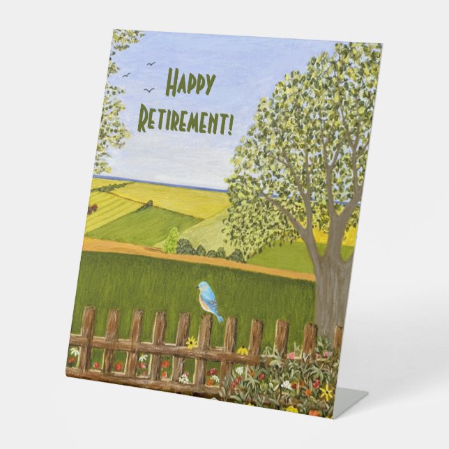 Beautiful View Retirement Pedestal Sign (Front)