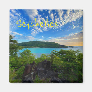 Beautiful View Scenic Tropical Seychelles Island Magnet