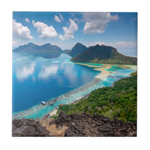 Beautiful View Top of Bohey Dulang Island Ceramic Tile