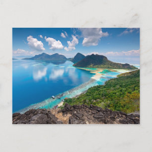 Beautiful View Top of Bohey Dulang Island Postcard