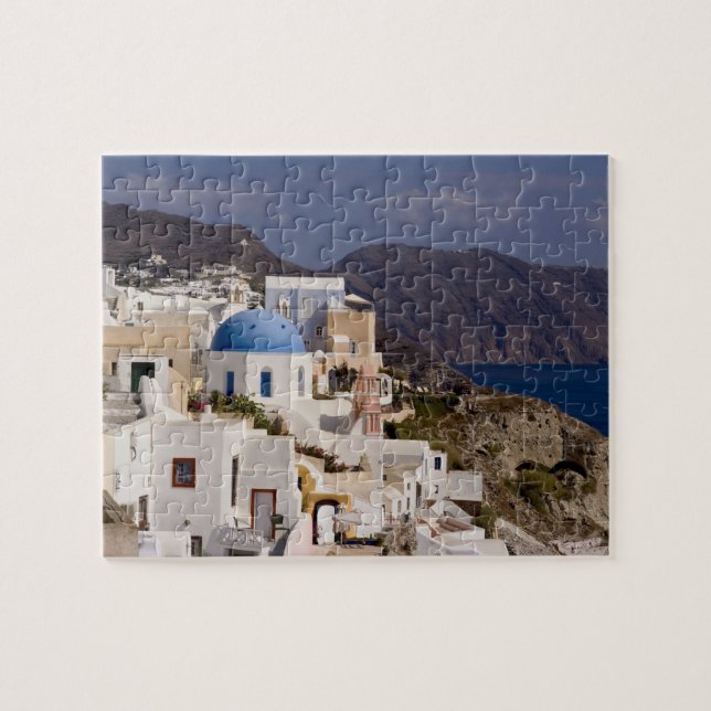 Beautiful village of Oia with white buildings Jigsaw Puzzle (Horizontal)