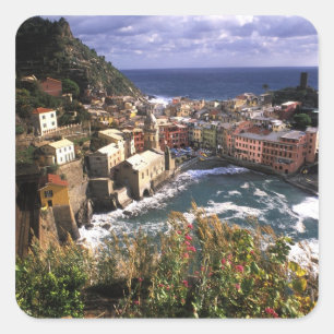Beautiful Village of Vernazza in the Cinque Square Sticker