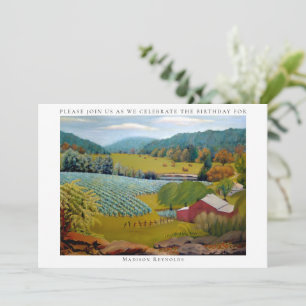 Beautiful Vineyard Farm Birthday Invitation