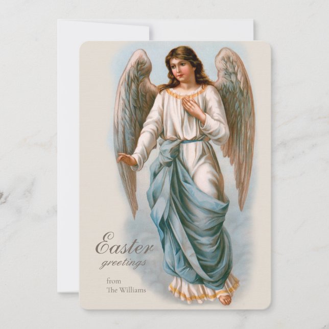 Beautiful vintage angel Easter greetings Holiday Card (Front)