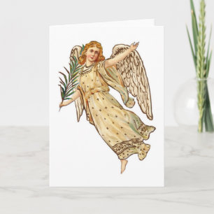 Beautiful Vintage Angel In Beige Holiday Card