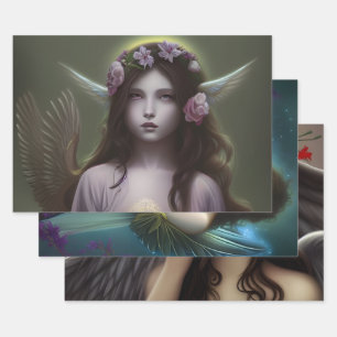 Beautiful Vintage Angels Decoupage Wrapping Paper Sheet