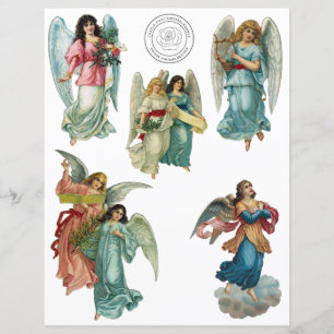 Beautiful Vintage Angels Fussy Cut Scrapbook Paper