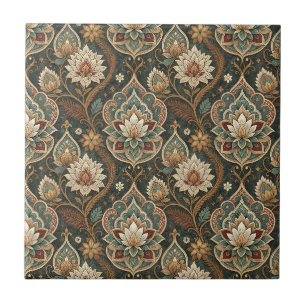Beautiful Vintage Art Nouveau Floral Mural Pattern Ceramic Tile