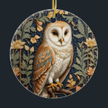 Beautiful Vintage Barn Owl William Morris Inspired Ceramic Ornament<br><div class="desc">Adorn your holiday tree with the timeless charm of this Beautiful Vintage Barn Owl William Morris Inspired Ceramic Ornament. This exquisite ornament features a vintage barn owl design, inspired by the artistic elegance of William Morris. The intricate patterns and rich colours add a touch of sophistication to your festive décor....</div>