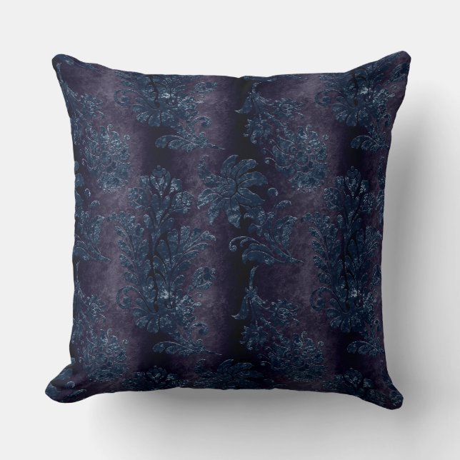  Beautiful,vintage,black, embossed velvet damask  Cushion (Front)