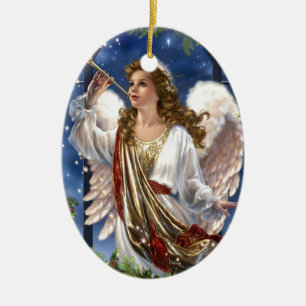Beautiful Vintage Christmas Angel Ceramic Ornament