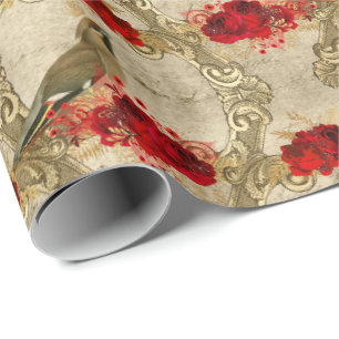 Beautiful vintage Christmas bird pattern Wrapping Paper