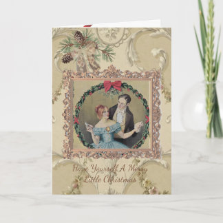 Beautiful Vintage Christmas card with Couple