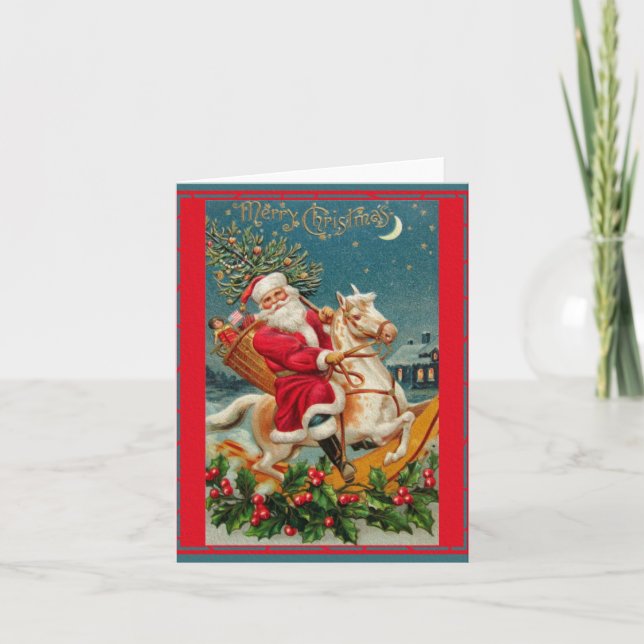 Beautiful Vintage Christmas Classic Retro Card (Front)