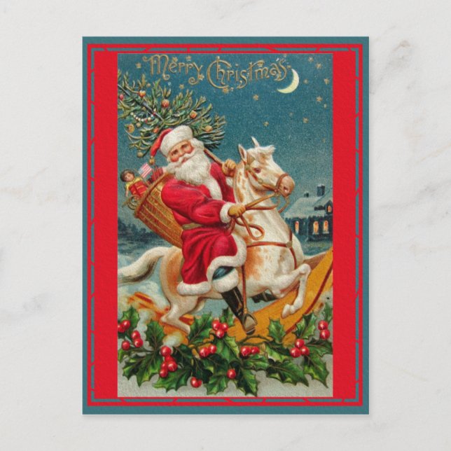 Beautiful Vintage Christmas Classic Retro Card (Front)