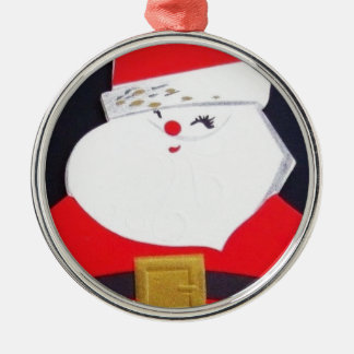 Beautiful Vintage Christmas Santa Metal Tree Decoration